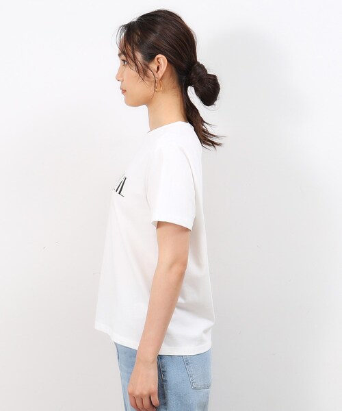OPAQUE.CLIP(オペークドットクリップ)の「◆ロゴプリントTシャツ【洗濯機洗い可】(Tシャツ/カットソー・レディース・ブラック/オレンジ系/ホワイト・40/38/36)」の17枚目の写真