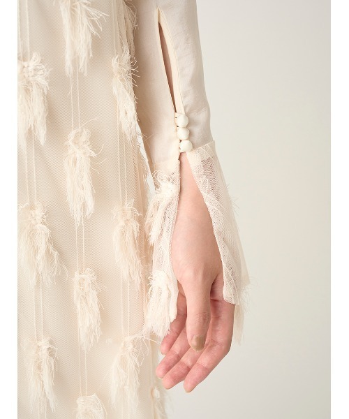 FRAY I.D(フレイアイディー)の「フリンジジャカードドレス(ドレス・レディース・アイボリー/ブラック・0/1)」の7枚目の写真