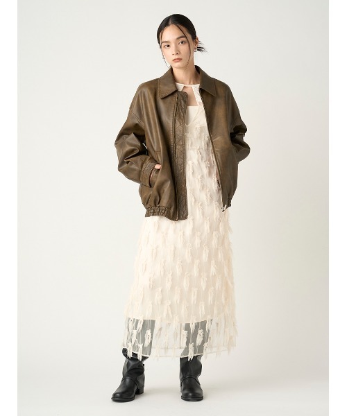 FRAY I.D(フレイアイディー)の「フリンジジャカードドレス(ドレス・レディース・アイボリー/ブラック・0/1)」の14枚目の写真