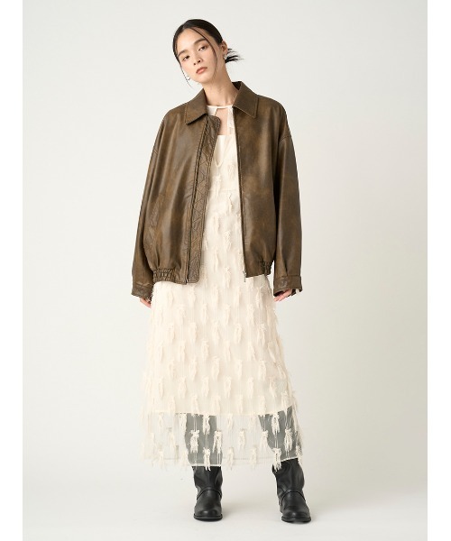 FRAY I.D(フレイアイディー)の「フリンジジャカードドレス(ドレス・レディース・アイボリー/ブラック・0/1)」の15枚目の写真