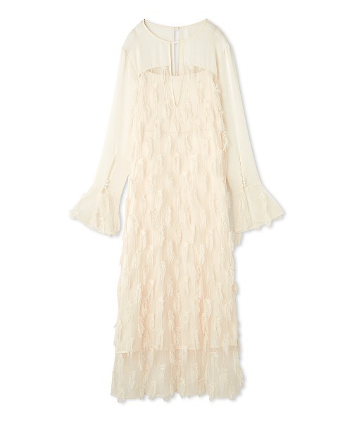 FRAY I.D(フレイアイディー)の「フリンジジャカードドレス(ドレス・レディース・アイボリー/ブラック・0/1)」の16枚目の写真