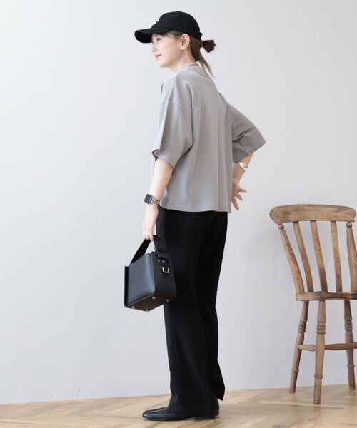 AMERICAN HOLIC(アメリカンホリック)の「モックネック5分袖カットプルオーバー(Tシャツ/カットソー・レディース・ブルー/オフホワイト/ブラック/グレー・M/L)」の12枚目の写真