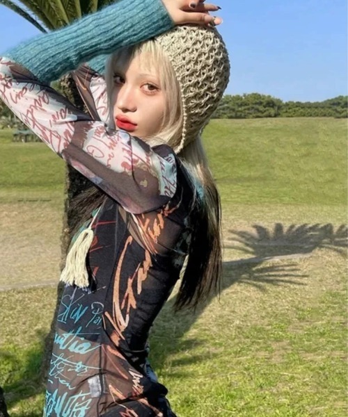 LADY LIKE(レディライク)の「リブ切替えカラフルシアートップス(Tシャツ/カットソー・レディース・ブルー・M)」の6枚目の写真