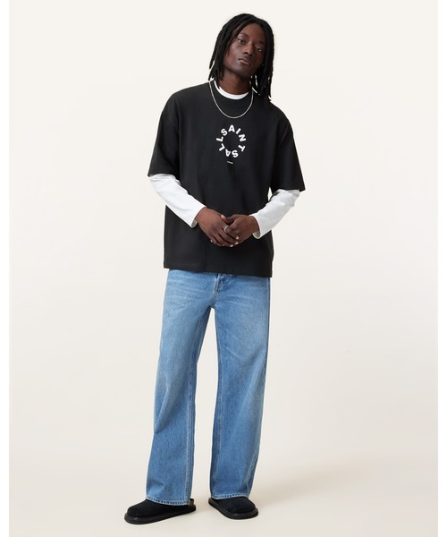 ALLSAINTS（オールセインツ）の「TIERRA OVERSIZED CREW NECK LOGO T-SHIRT | TIERRA オーバーサイズ クルー ネック ロゴ Tシャツ（Tシャツ/カットソー・メンズ・ブラック・XS/S/M/L/XL）」の8枚目の写真