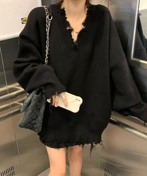 クラッシュ BIGシルエット ニット トップス