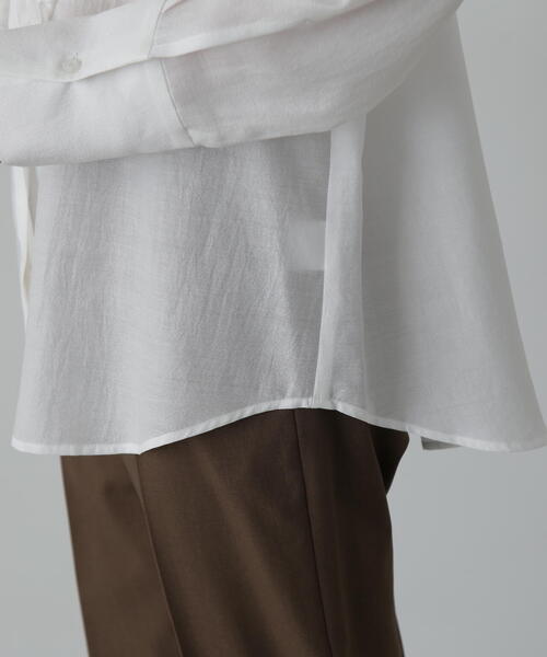 N.（N. Natural Beauty Basic）（エヌエヌナチュラルビューティーベーシック）の「◆フリルフロントシアーシャツ（シャツ/ブラウス・レディース・イエロー/オフホワイト・MEDIUM）」の16枚目の写真