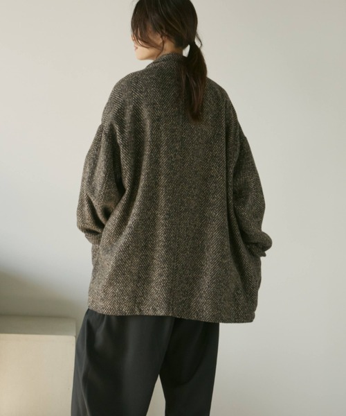 Libra Cue（リブラ キュー）の「ヘリンボーンショートコート（チェスターコート・レディース・ブラック/ブラウン・FREE）」の20枚目の写真