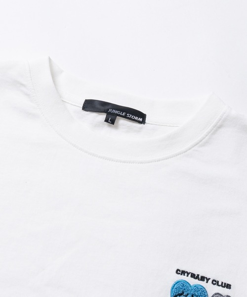 JOHN'S CLOSET(ジョンズクローゼット)の「【13】ワンポイントサガラ刺繍 ロングスリーブTシャツ ハート オバケ(Tシャツ/カットソー・メンズ・ホワイト系1/ホワイト系2/ブラック系2/ブラック系1/ホワイト系4/ブラック系3/ホワイト系3/ブラック系4・MEDIUM/LARGE)」の9枚目の写真