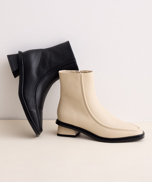 HIMIKO（ヒミコ）の「【HIMIKO】モカステッチブーツ/641421（ブーツ・レディース・ブラック/アイボリー・22.0cm/22.5cm/23.0cm/23.5cm/24.0cm/24.5cm/25.0cm/25.5cm）」の2枚目の写真