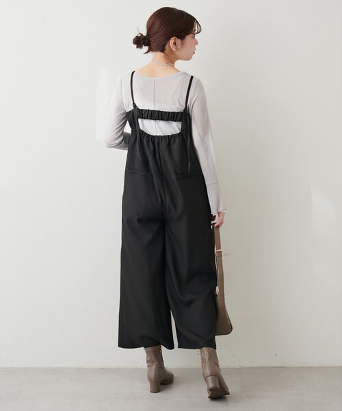 natural couture(ナチュラルクチュール)の「シンプルタックサロペット(その他パンツ・レディース・その他1/ブラウン/ブラック・FREE)」の7枚目の写真