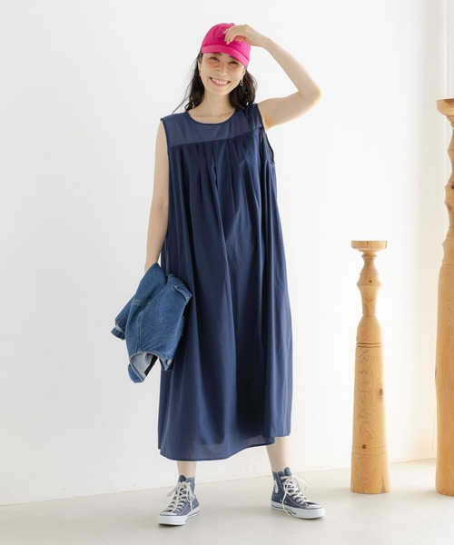 ノースリーブ ミディアムワンピース S〜3XL 大きいサイズ＞ノースリーブワンピース シックスタイル 通販