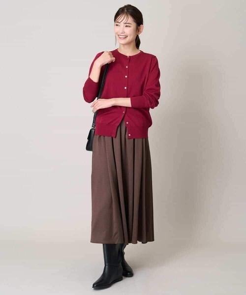 a.v.v(アーヴェヴェ)の「【洗濯機で洗える】落ち感サテンギャザースカート(スカート・レディース・ネイビー/ブラウン/チャコールグレー・34/36/40/38/42)」の17枚目の写真