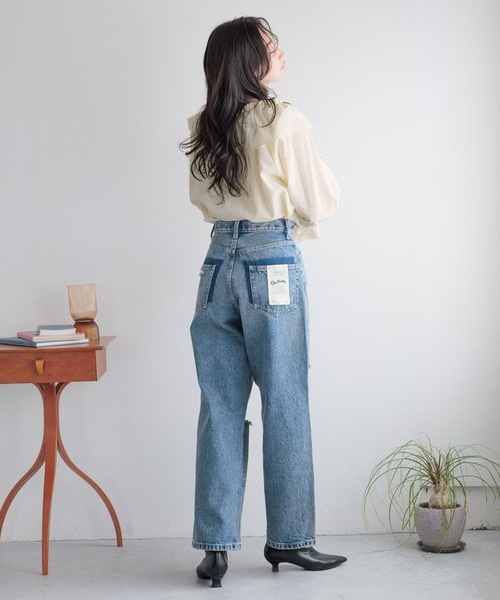 LOWRYS FARM（ローリーズファーム）の「フリルクロスギャザーブラウスＬＳ 116620（シャツ/ブラウス・レディース・レッド/ブラック/アイボリー・FREE）」の6枚目の写真