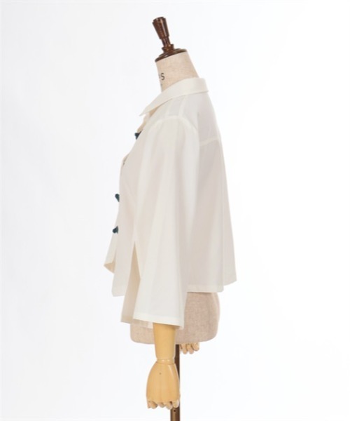 axes femme(アクシーズファム)の「ジャスミン刺繍チャイナブラウス(シャツ/ブラウス・レディース・ブルーグリーン/ネイビー/キナリ・FREE)」の7枚目の写真