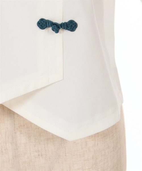 axes femme(アクシーズファム)の「ジャスミン刺繍チャイナブラウス(シャツ/ブラウス・レディース・ブルーグリーン/ネイビー/キナリ・FREE)」の10枚目の写真