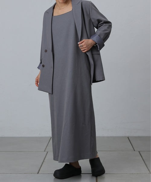 COLONY 2139（コロニートゥーワンスリーナイン）の「ウールライクIラインキャミワンピース（ワンピース・レディース・ブラック/グレー/チャコールグレー・FREE）」の3枚目の写真
