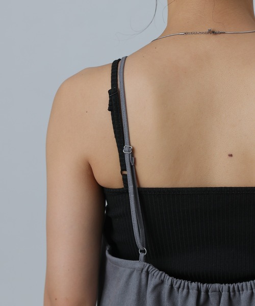 COLONY 2139（コロニートゥーワンスリーナイン）の「ウールライクIラインキャミワンピース（ワンピース・レディース・ブラック/グレー/チャコールグレー・FREE）」の21枚目の写真