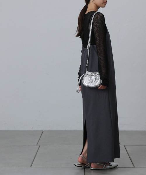 COLONY 2139（コロニートゥーワンスリーナイン）の「ウールライクIラインキャミワンピース（ワンピース・レディース・ブラック/グレー/チャコールグレー・FREE）」の9枚目の写真