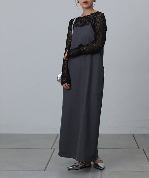 COLONY 2139（コロニートゥーワンスリーナイン）の「ウールライクIラインキャミワンピース（ワンピース・レディース・ブラック/グレー/チャコールグレー・FREE）」の11枚目の写真