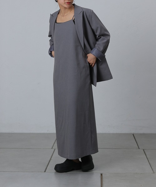 COLONY 2139（コロニートゥーワンスリーナイン）の「ウールライクIラインキャミワンピース（ワンピース・レディース・ブラック/グレー/チャコールグレー・FREE）」の13枚目の写真