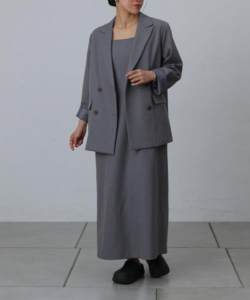 COLONY 2139（コロニートゥーワンスリーナイン）の「ウールライクIラインキャミワンピース（ワンピース・レディース・ブラック/グレー/チャコールグレー・FREE）」の14枚目の写真