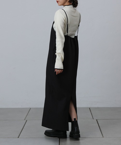 COLONY 2139（コロニートゥーワンスリーナイン）の「ウールライクIラインキャミワンピース（ワンピース・レディース・ブラック/グレー/チャコールグレー・FREE）」の5枚目の写真