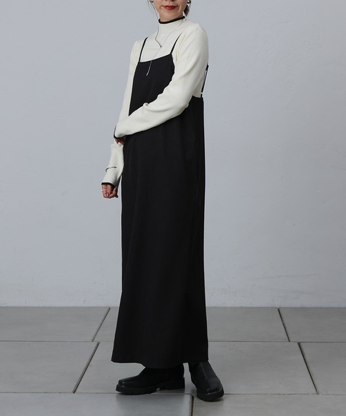 COLONY 2139（コロニートゥーワンスリーナイン）の「ウールライクIラインキャミワンピース（ワンピース・レディース・ブラック/グレー/チャコールグレー・FREE）」の6枚目の写真