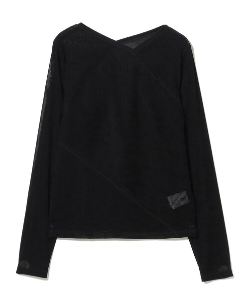 Ray BEAMS（レイビームス）の「RBS / フロッキー ストライプ Vネック トップス（Tシャツ/カットソー・レディース・ブラック/グリーン・ONE SIZE）」の16枚目の写真