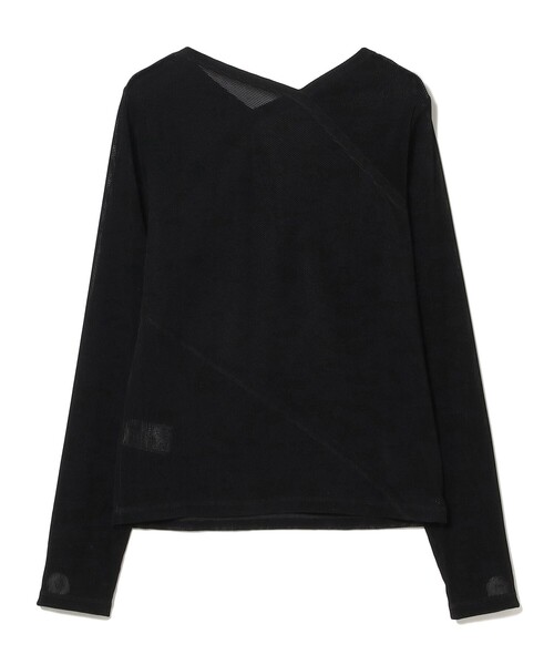 Ray BEAMS（レイビームス）の「RBS / フロッキー ストライプ Vネック トップス（Tシャツ/カットソー・レディース・ブラック/グリーン・ONE SIZE）」の17枚目の写真