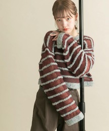 KBF | シアーボーダーニット(ニット/セーター)