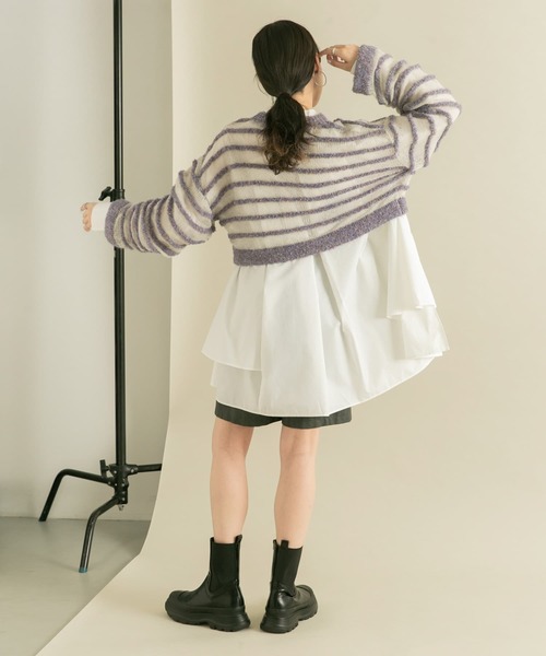 KBF（ケイビーエフ）の「シアーボーダーニット（ニット/セーター・レディース・ピンク系その他/パープル系その他/ブルー系その他・ONE）」の17枚目の写真