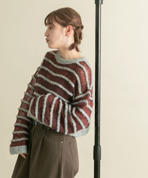 KBF（ケイビーエフ）の「シアーボーダーニット（ニット/セーター・レディース・ピンク系その他/パープル系その他/ブルー系その他・ONE）」の20枚目の写真