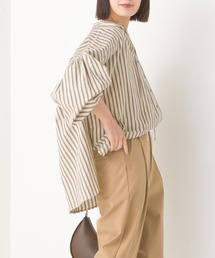 OMNES | 製品洗いブロード袖口リブギャザーシャツ(シャツ/ブラウス)