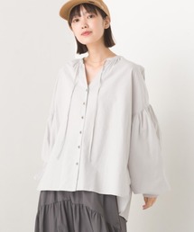 OMNES | 製品洗いブロード袖口リブギャザーシャツ(シャツ/ブラウス)