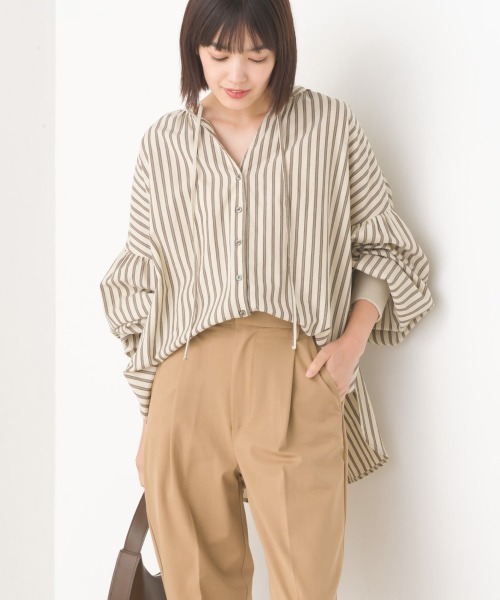 OMNES(オムネス)の「製品洗いブロード袖口リブギャザーシャツ(シャツ/ブラウス・レディース・ホワイト/ブラック系その他/ブラック系その他2/ライトグレー/グレー系その他/ベージュ系その他/ベージュ系その他2/ブルー系その他/ベージュ系その他3/ライトブルー・FREE)」の13枚目の写真