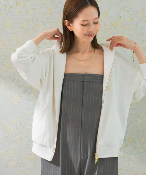 URBAN RESEARCH ROSSO WOMEN（アーバンリサーチ　ロッソ）の「『WEB限定』オーバーZIPパーカー（パーカー・レディース・グレー/ピンク系その他/ホワイト/ネイビー・FREE）」の7枚目の写真