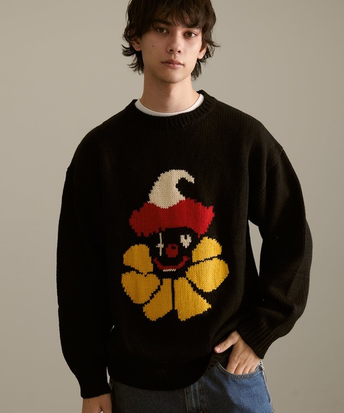 Revo.（レボ）の「Revo. ピエロパターン ジャガード ルーズニット プルオーバー（ニット/セーター・メンズ・ブラック/ネイビー/ナチュラル・1/2）」の19枚目の写真