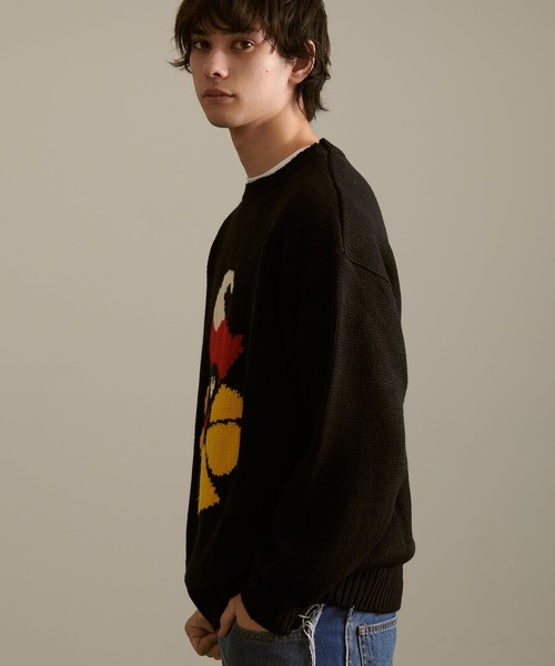 Revo.（レボ）の「Revo. ピエロパターン ジャガード ルーズニット プルオーバー（ニット/セーター・メンズ・ブラック/ネイビー/ナチュラル・1/2）」の20枚目の写真