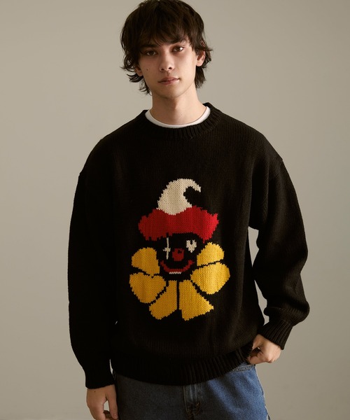 セール】Revo. ピエロパターン ジャガード ルーズニット プル