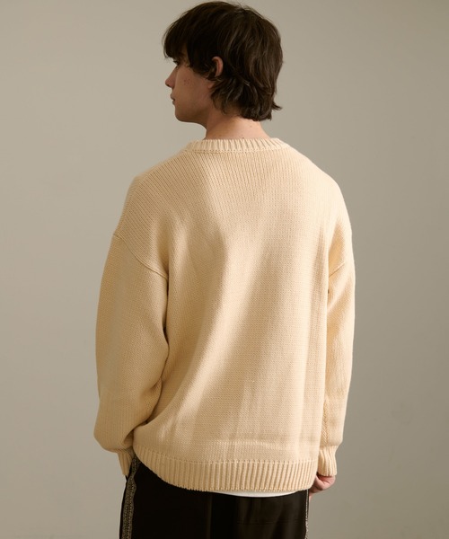 Revo.（レボ）の「Revo. ピエロパターン ジャガード ルーズニット プルオーバー（ニット/セーター・メンズ・ブラック/ネイビー/ナチュラル・1/2）」の6枚目の写真