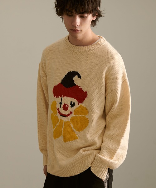 Revo.（レボ）の「Revo. ピエロパターン ジャガード ルーズニット プルオーバー（ニット/セーター・メンズ・ブラック/ネイビー/ナチュラル・1/2）」の22枚目の写真