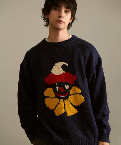 セール】Revo. ピエロパターン ジャガード ルーズニット プルオーバー