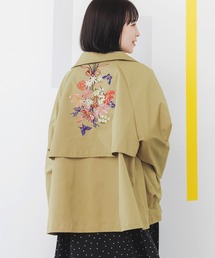 543230：花蝶刺繍ミドル丈コート