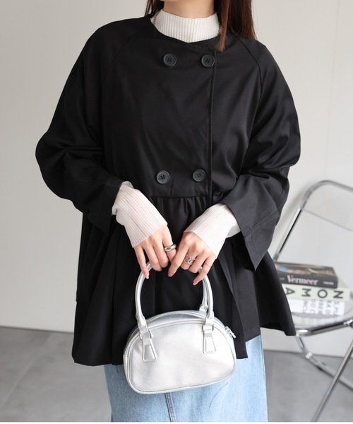 sakishimatokyo(サキシマトーキョー)の「ウエスト切り替え ノーカラートレンチ風ブルゾン(トレンチコート・レディース・ベージュ/ブラック・FREE)」の21枚目の写真