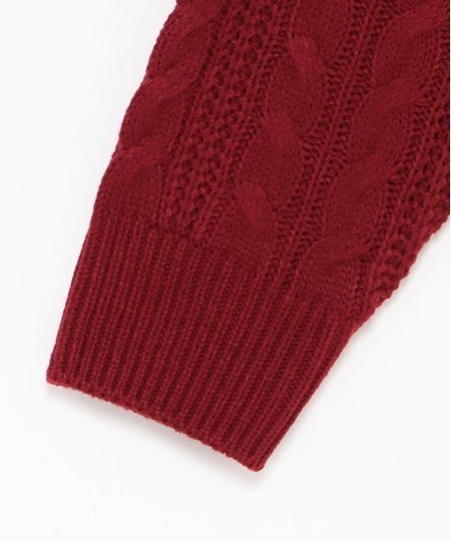 LOVETOXIC(ラブトキシック)の「【洗える】ケーブルニットジップカーデ(ニット/セーター・キッズ・ワインレッド/トップグレー/ブラック/アイボリー・S/M/L)」の7枚目の写真