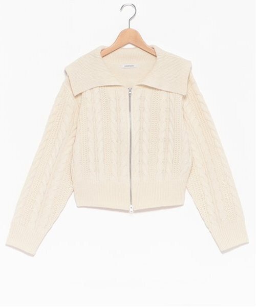 LOVETOXIC(ラブトキシック)の「【洗える】ケーブルニットジップカーデ(ニット/セーター・キッズ・ワインレッド/トップグレー/ブラック/アイボリー・S/M/L)」の11枚目の写真