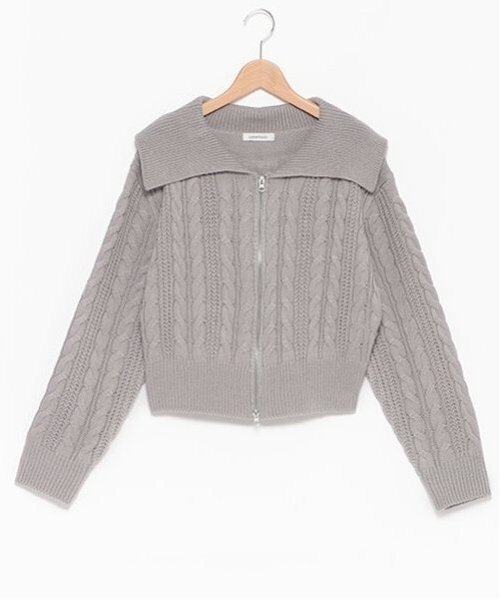 LOVETOXIC(ラブトキシック)の「【洗える】ケーブルニットジップカーデ(ニット/セーター・キッズ・ワインレッド/トップグレー/ブラック/アイボリー・S/M/L)」の13枚目の写真