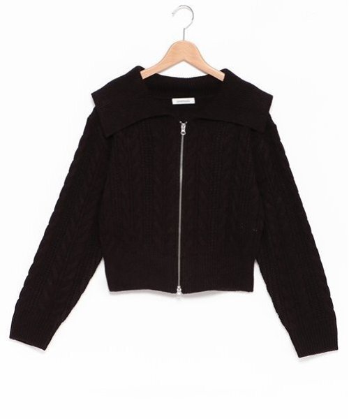 LOVETOXIC(ラブトキシック)の「【洗える】ケーブルニットジップカーデ(ニット/セーター・キッズ・ワインレッド/トップグレー/ブラック/アイボリー・S/M/L)」の14枚目の写真