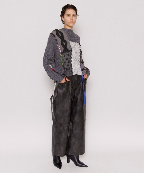 MAISON SPECIAL（メゾンスペシャル）の「Cable Knitting Stitch Knit Tops/ケーブルステッチニット【MAISON SPECIAL/メゾンスペシャル】（ニット/セーター・レディース・ブラック/アイボリー/グレー・FREE）」の12枚目の写真