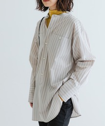 URBAN RESEARCH | バンドカラーコットンストライプシャツ(Tシャツ/カットソー)